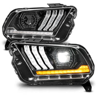 Thumbnail for ANZO 13-14 Ford Mustang (w/ Factory HID/Xenon HL only) Projector Headlights w/Light Bar Black