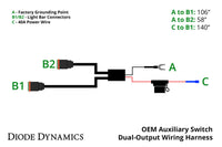 Thumbnail for Diode Dynamics OEM Auxiliary Switch Dual-Output Wiring Harness