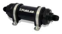 Thumbnail for Fuelab 828 In-Line Fuel Filter Long -6AN In/Out 6 Micron Fiberglass - Black