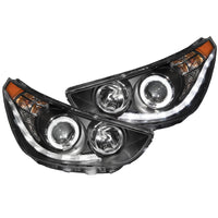 Thumbnail for ANZO 2012-2013 Hyundai Accent Projector Headlights w/ Halo Black (CCFL)