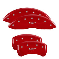 Thumbnail for MGP 4 Caliper Covers Engraved Front Cadillac Engraved Rear XTS Red finish silver ch