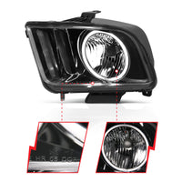 Thumbnail for ANZO 2005-2009 Ford Mustang Crystal Headlights w/ Halo Black (CCFL)