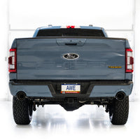 Thumbnail for AWE Tuning 2021+ Ford F-150 Tremor (w/ Bumper Cutouts) 0FG Resonated Catback - Diamond Black Tips