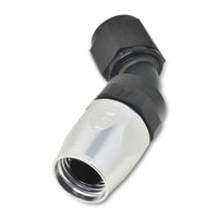 Thumbnail for Russell Performance -6 AN Black/Silver 45 Degree Full Flow Hose End