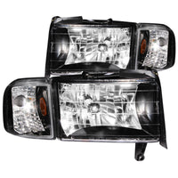 Thumbnail for ANZO 1994-2001 Dodge Ram Crystal Headlights Black