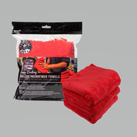 Thumbnail for Chemical Guys Happy Ending Ultra Edgeless Microfiber Towel - 16in x 16in - Red - 3 Pack