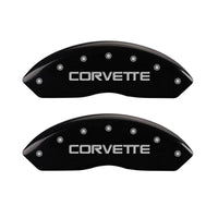 Thumbnail for MGP 4 Caliper Covers Engraved F & R C4/Corvette Black Finish Silver Char 1988 Chevrolet Corvette