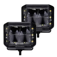 Thumbnail for Go Rhino Xplor Blackout Series Cube LED Sideline Spot Light Kit (Surface Mount) 4x3 - Blk (Pair)