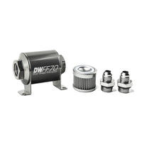 Thumbnail for DeatschWerks Stainless Steel 8AN 10 Micron Universal Inline Fuel Filter Housing Kit (70mm)