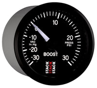 Thumbnail for Autometer Stack 52mm -30INHG to +30 PSI (Incl T-Fitting) Pro Stepper Motor Boost Press Gauge - Black