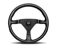 Thumbnail for Momo Montecarlo Steering Wheel 320 mm - Black Leather/Black Stitch/Black Spokes