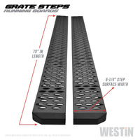 Thumbnail for Westin Grate Steps Running Boards 79 in - Textured Black