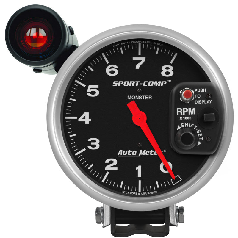 Autometer Sport-Comp 5 inch 8,000 RPM  Shift-Lite Tachometer