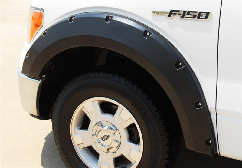 Lund 09-14 Ford F-150 (Excl Raptor) RX-Rivet Style Smooth Elite Series Fender Flares - Black (2 Pc.)