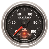 Thumbnail for Autometer Sport-Comp II 52.4mm 0-100 PSI Oil Pressure Peak & Warn w/ Electronic Control Gauge