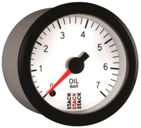 Thumbnail for Autometer Stack 52mm 0-7 Bar M10 Male Pro Stepper Motor Oil Pressure Gauge - White