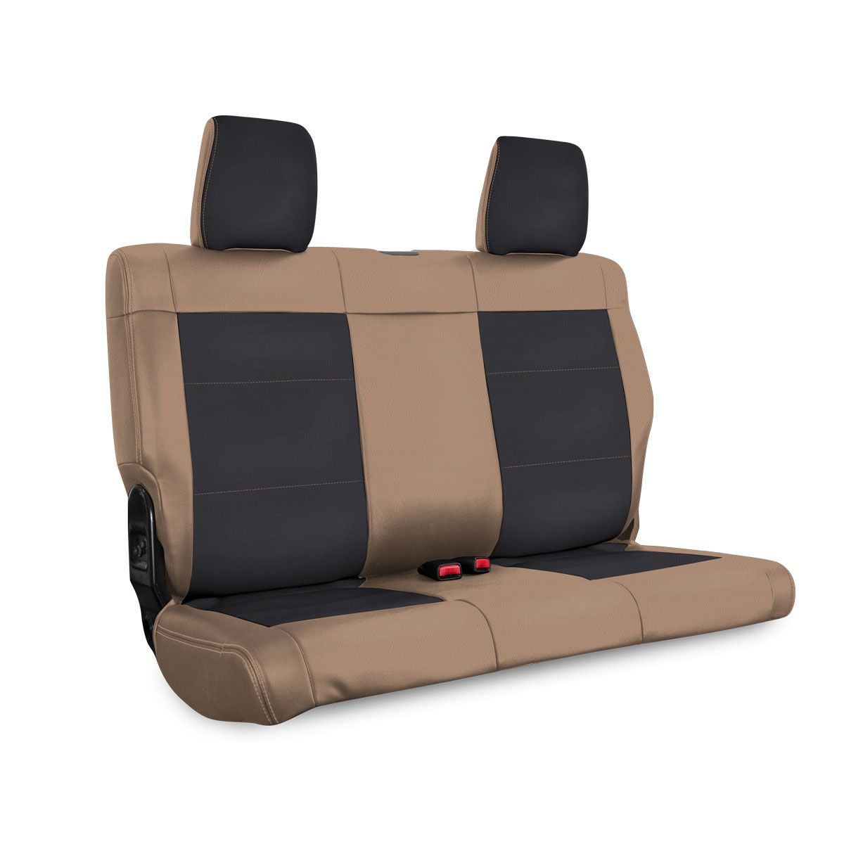 PRP 07-10 Jeep Wrangler JK Rear Seat Covers/2 door - Black/Tan