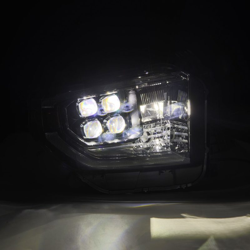 AlphaRex 14-21 Toyota Tundra NOVA-Series LED Proj Headlights Alpha-Blk w/Actv Light & Seq. Sig + DRL