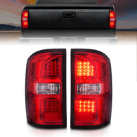 Thumbnail for ANZO 2014-2018 GMC Sierra LED Tail Lights Black Housing Red/Clear Lens