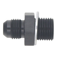 Thumbnail for DeatschWerks 6AN Male Flare to M16 X 1.5 Male Metric Adapter (Incl Washer) - Anodized Matte Black
