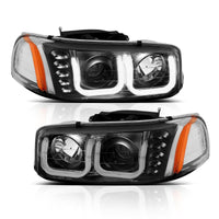 Thumbnail for ANZO 1999-2006 Gmc Sierra 1500 Projector Headlights w/ U-Bar Black