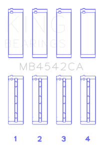 Thumbnail for King Nissan VQ20DE, VQ25DD, VQ30DE/DD/DET, VQ35DE (Size Standard) Crankshaft Main Bearing (Set of 4)