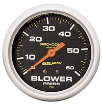 Thumbnail for Autometer Blower Pressure w/ Memory 60PSI Liquid Filled Mechanical Boost Gauge