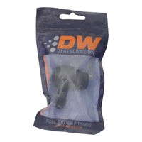 Thumbnail for DeatschWerks 10AN ORB Male to 6AN Male Flare Low Profile 90-Degree Swivel - Anodized Matte Black