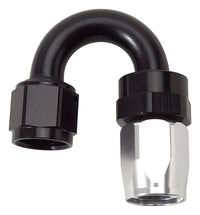 Thumbnail for Russell Performance -8 AN Black/Silver 180 Degree Tight Radius Full Flow Swivel Hose End