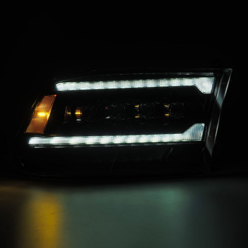 AlphaRex 09-18 Ram 2500 NOVA LED Proj Headlights Plank Style Alpha Blk w/Activ Light/Seq Signal/DRL