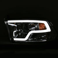 Thumbnail for ANZO 09-18 Dodge Ram 1500 Plank Style Projector Headlights Chrome w/ Halo