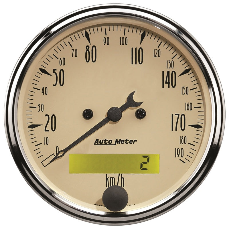 Autometer Antique Beige 5-Gauge Kit 3-1/8in Electrical Speedometer 190KPH