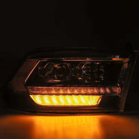 Thumbnail for AlphaRex 09-18 Dodge Ram 1500HD PRO-Series Proj Headlights Plank Style Alpha Black w/Seq Signal/DRL