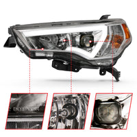 Thumbnail for ANZO 14-18 Toyota 4 Runner Plank Style Projector Headlights Chrome w/ Amber