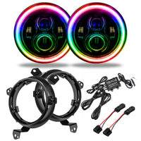 Thumbnail for Oracle Jeep Wrangler JL/Gladiator JT 7in. High Powered LED Headlights (Pair) - Dynamic SEE WARRANTY