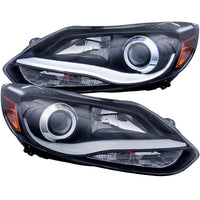 Thumbnail for ANZO 2012-2014 Ford Focus Projector Headlights w/ Plank Style Design Black