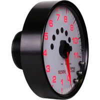 Thumbnail for Autometer Spek-Pro Gauge Tachometer 5in 11K Rpm W/Shift Light & Peak Mem White/Black