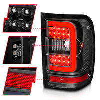 Thumbnail for ANZO 2001-2011 Ford  Ranger LED Tail Lights w/ Light Bar Black Housing Clear Lens