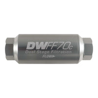 Thumbnail for DeatschWerks 10AN Female 10 Micron 70mm Compact In-Line Fuel Filter Kit