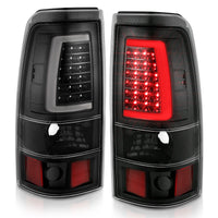 Thumbnail for ANZO 2003-2006 Chevy Silverado 1500 LED Taillights Plank Style Black w/Clear Lens