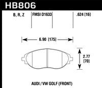 Thumbnail for Hawk 16-17 Audi A6 Performance Ceramic Street Front Brake Pads
