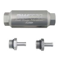Thumbnail for DeatschWerks 5/16in 10 Micron 70mm Compact In-Line Fuel Filter Kit
