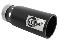 Thumbnail for aFe SATURN 4S 4in SS Intercooled Exhaust Tip - Black 4in In x 5in Out x 12in L Bolt-On