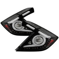 Thumbnail for Spyder 16-19 Honda Civic 5 Door Hatchback Light Bar LED Tail Lights - Black Chrome(ALT-YD-HC16HB-BC)