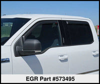 Thumbnail for EGR 15+ Ford F150 Crew Cab In-Channel Window Visors - Set of 4 - Matte (573495)