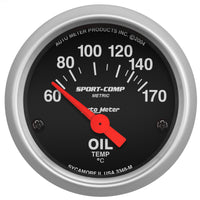 Thumbnail for Autometer Sport-Comp 52mm 60-170 Degree Short Sweep Electronic Oil Temperature Gauge