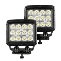 Thumbnail for Go Rhino Xplor Bright Series Rectangle SingleLED Spot Light Kit (Surface Mount) 5in. - Blk (Pair)