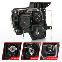 Thumbnail for ANZO 2009-2014 Ford F-150 Projector Light Bar H.L Black Amber