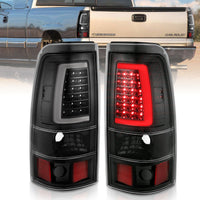Thumbnail for ANZO 1999-2002 Chevy Silverado 1500 LED Taillights Plank Style Black w/Clear Lens