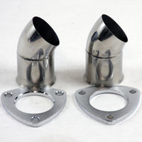 Thumbnail for Granatelli 2.5in 304SS Turn Down w/3-Bolt Flange & Gaskets (Pair)